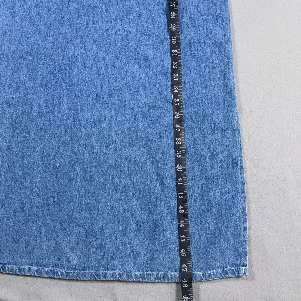 Vintage Denim Maxi Jean Dress Size 4 P Short Sleeve Prairie Retro Fashion Blue - Image 4 of 4