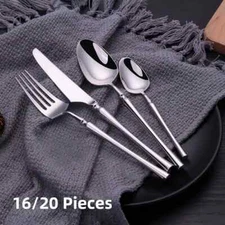 12/16/20 Pieces Stainless Steel Tableware Knife Fork Spoon Set Gold Cutlery Set