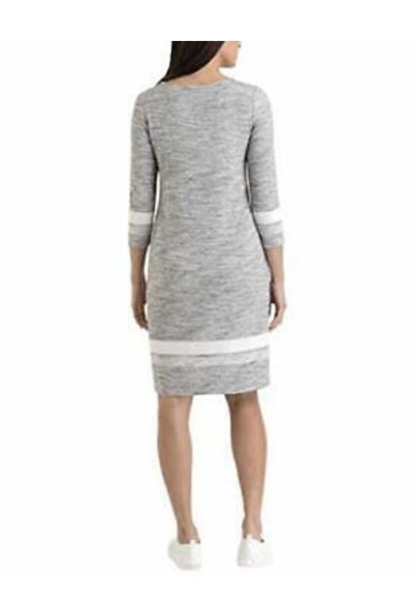 Hilary Radley 3/4 Sleeve Lightweight Gray Sweater… - image 7