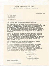 Jimmy Demaret signed contract.  Faint signature.  JSA Letter of Authenticity