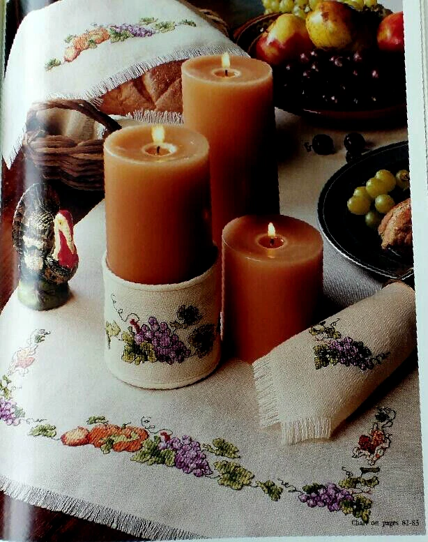 Cross Stitch THANKSGIVING TURKEY + Fall Leaves + Garland Design PATTERN Autumn - Image 4 of 4