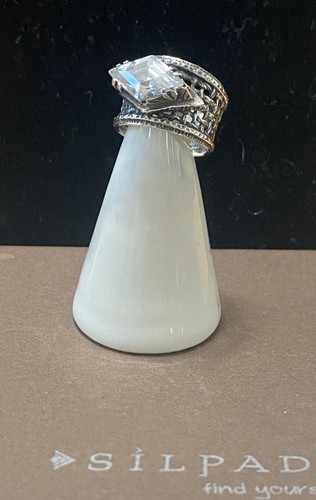 Silpada R1737 Oxidized Sterling Silver CZ Marquesssa Cubic Zirconia Ring Sz 5