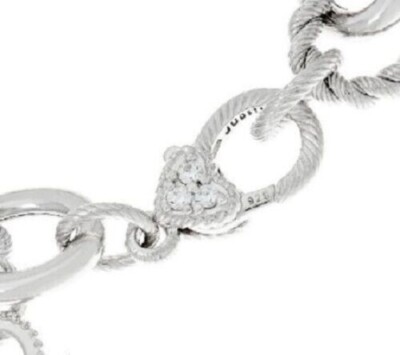 QVC Judith Ripka Sterling Verona Heart Initial 