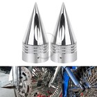 Chrome Spike Front Axle Nut Covers For Harley Dyna Road King Street Glide 00-07