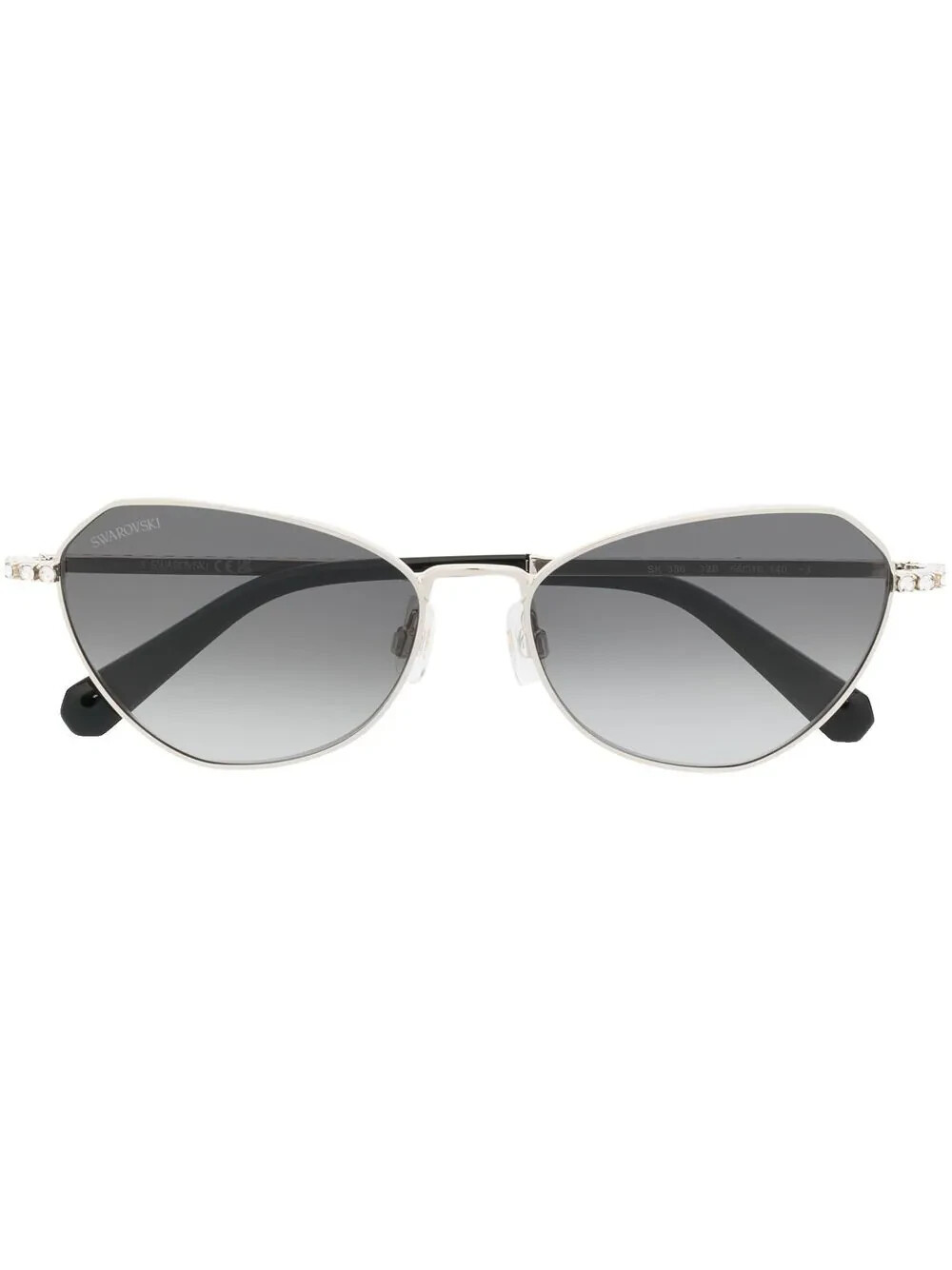 Металлическая оправа солнцезащитных очков SWAROVSKI SK386 32B серебристо-черный Кошачий глаз 56-16-140 27890₽