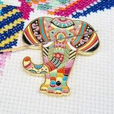 Mandala Elephant Needle Minder, Enamel Needle Minder, Magnet by Meloca Designs
