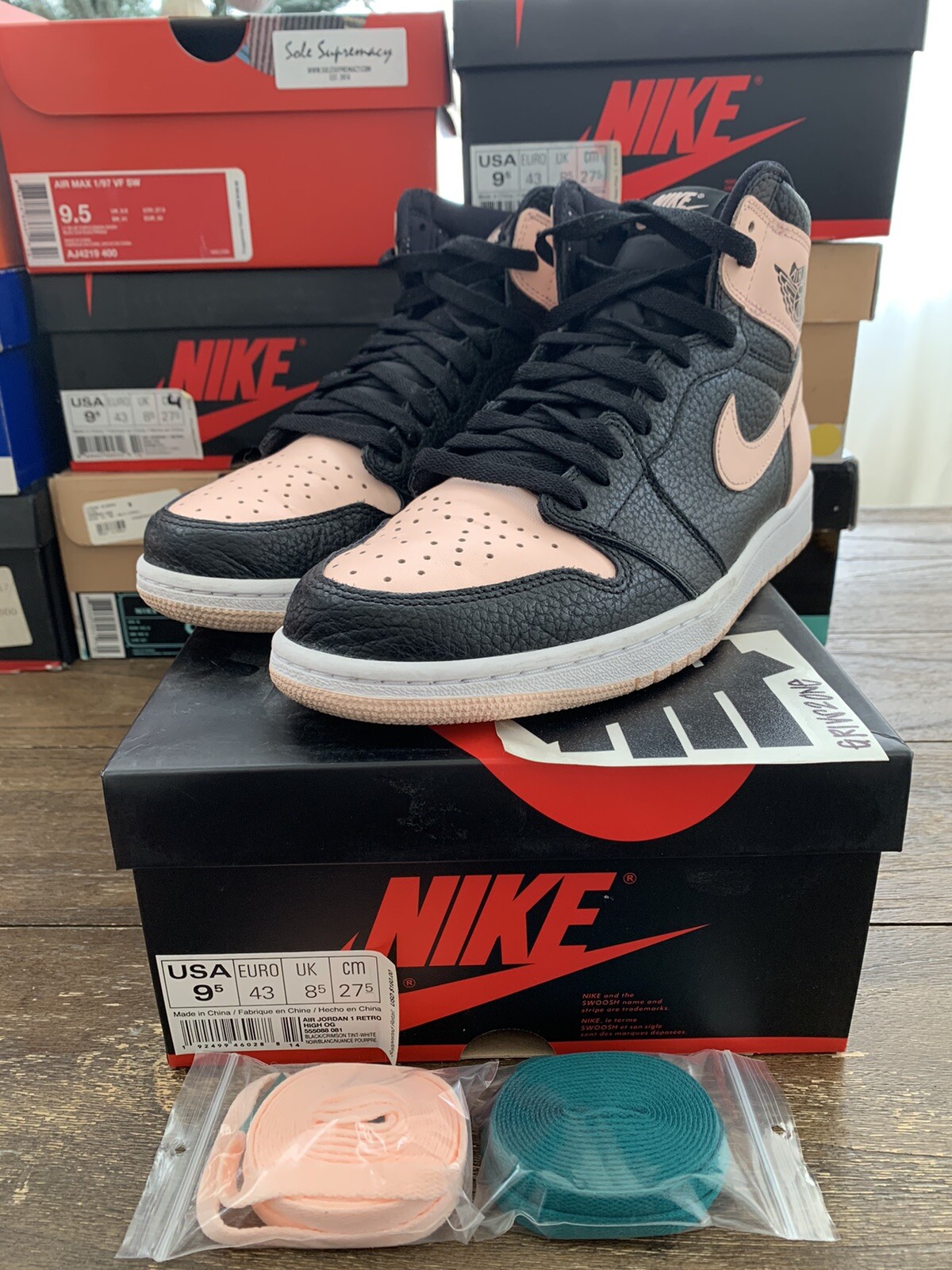 Nike- Air Jordan 1 I Retro High OG “Crimson Tint” x 100% Authentic x  555088081 | eBay