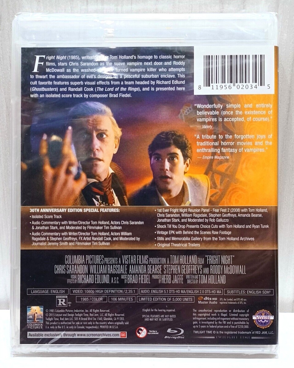 NEW! FRIGHT NIGHT 1985 Blu-Ray TWILIGHT TIME 30th Anniv