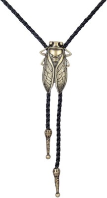 Vintage Western Cowboy Bolo Tie Leather Necktie Rope Cord Pendant Necklace