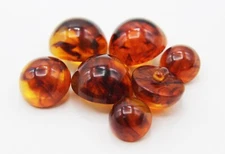 Vintage Rootbeer Lucite Buttons Set of 7 Dome Shank MCM Retro 1960s Root Beer