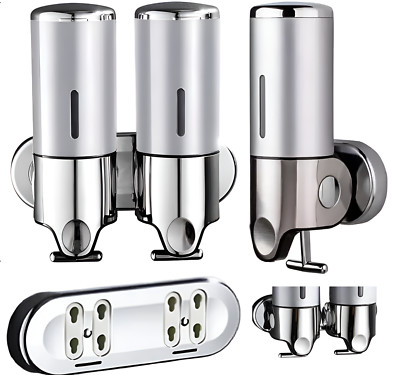 Stainless Steel Wall Mount Liquid Lotion Soap Dispenser Rust Resistant Bathroom