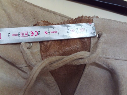 damen landhaus c&a trachten leder hose trachtenhose lederhose beige gr 40 - Bild 8 von 12