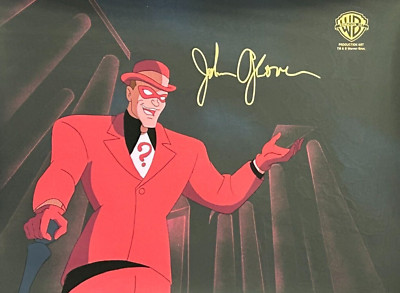 JOHN GLOVER rare RIDDLER cel SIGNED N7 WHAT IS REALITY Red BTAS COA ...