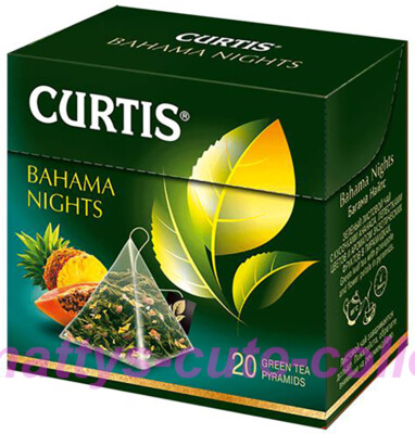 CURTIS Green Tea Bahama Nights Pineapple 20 Pyramids RF NO GMO Made in Russia