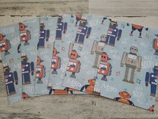6 pieces of Robots Scrapbook Paper 4x6 photo mats #193