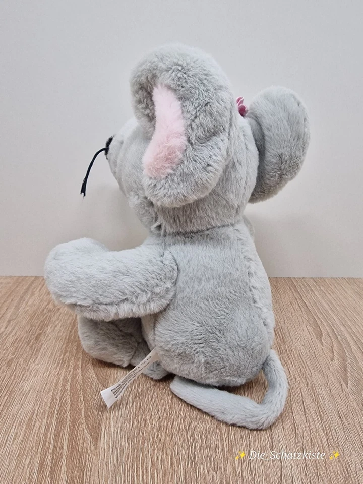 Florett Textil Aldi Maus 🐭 Plüschtier Kuscheltier Stofftier grau 🐁ca 28cm - Bild 4 von 4