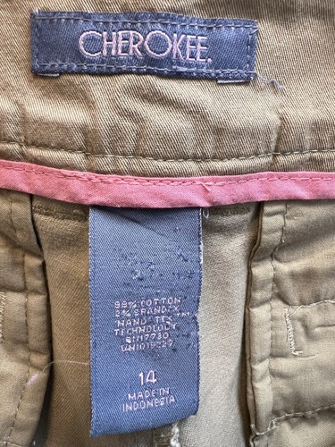 Women's Khaki Cherokee Flat Front Stretch Pant. Size 14. 98% Cotton/ 2% Spandex - Picture 10 of 11