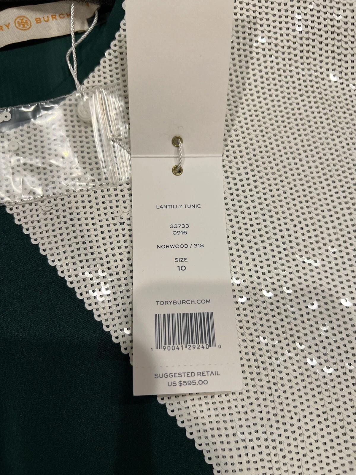 Tory Burch Green And White Tunic Size 10