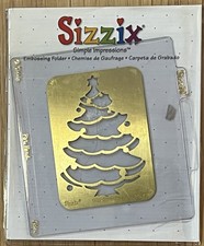 Sizzix Simple Impressions Embossing Folder Christmas Tree 38-9577 NEW