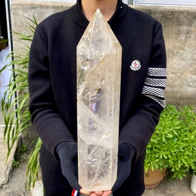 9.25LB Natural Clear Crystal Obelisk Quartz Energy Tower Point Reiki Healing Gem