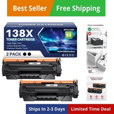 138X Black Toner Cartridge with CHIP Replacement Compatible for 138X 138A W13...