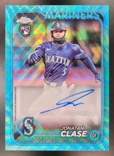 2024 Topps Chrome Update Jonatan Clase Auto Aqua Wave Refractor /199 #AC-JCL RC