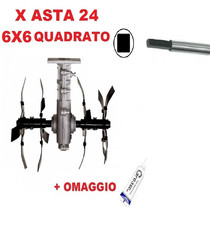 Gruppo Zappette per Decespugliatori Motozappa Orto per asta da Ø24-6x6 Quadrato