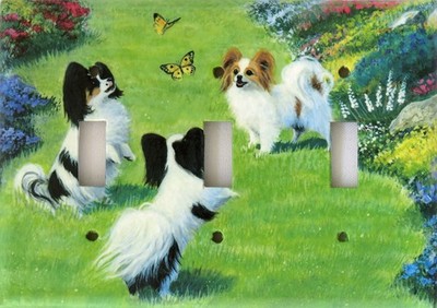 Papillon Triple Toggle Light Switch Wall Plate, handmade in USA