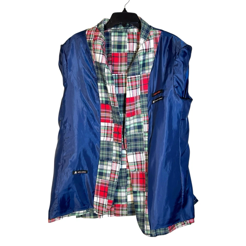 Blazer Abrigo Deportivo Linea Uomo Hombres Navidad Vacaciones Patchwork Cuadros Talla 44R Foto 3 de 4