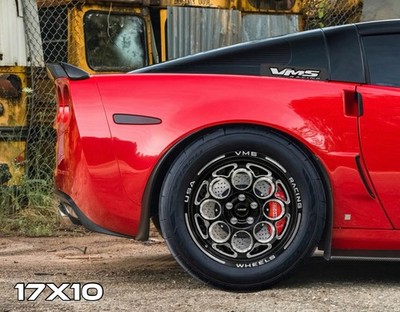 VMS RACING MODULO DRAG RACE RIMS WHEELS REAR 17X10 FOR CHEVY CORVETTE C6 Z06 GS