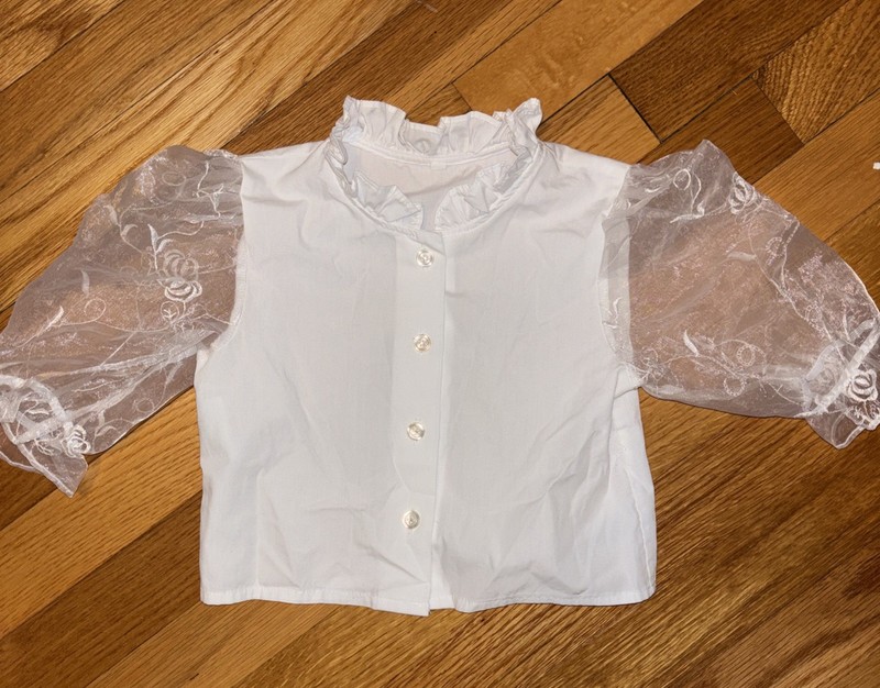 Girls German Dirndl White Blouse size 110 US size 4 5