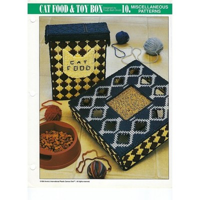Cat Food & Toy Box Plastic Canvas Pattern Annie's International Club