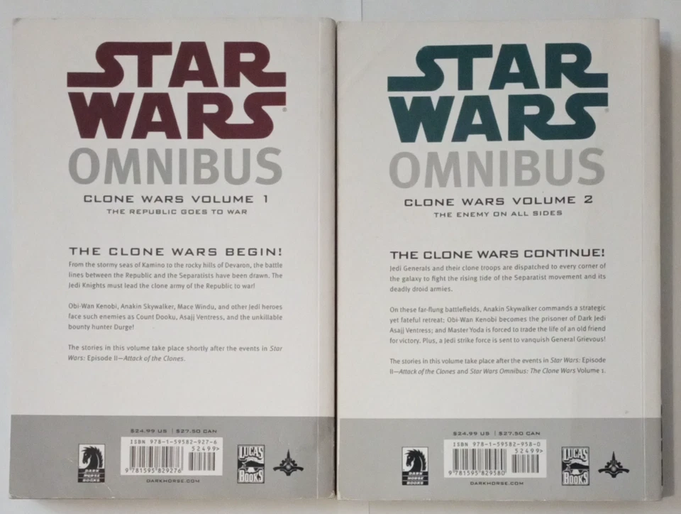 Star Wars Dark Horse Omnibus Clone Wars Vol 1 & 2 Republic War Enemy All Sides - Image 2 of 4