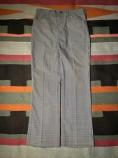 TG 60s Wrangler Poly Blue Cotton Western Bootcut Pants 30x29