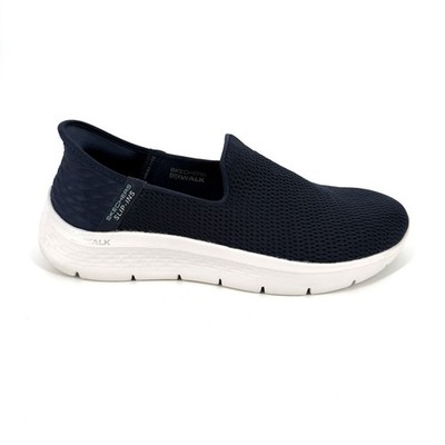 Skechers Slip-Ins Shoes Womens Size 11 Navy Blue Knit Go Walk Sneakers
