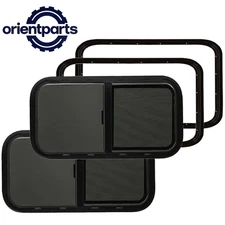 Horizontal Slide RV Window 30"Wx15"H DOT Certified Tempered Glass Privacy 2Pcs