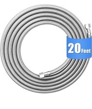 20 FT Premium Stainless Steel Braided Ice Maker Water Hose, Refrigerator water l