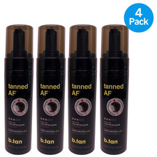 b.tan Tanned AF Darkest 1 Hour Self Tan Mousse 200ml 4 Pack Bundle