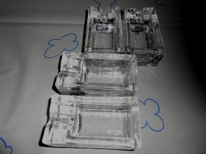 vintage glass from Italy heavy glass ashtrays set of 4