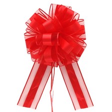 Large Pull Bows Large Gift Decorations Anniversary Basket Red 9 Inch 5 PCS