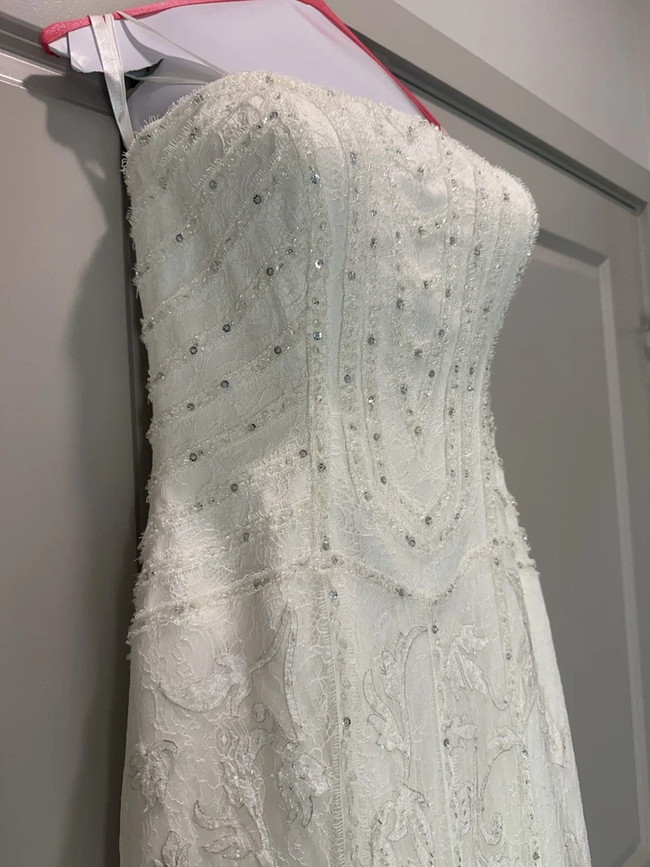 Justin Alexander Ivory Woman’s Wedding Dress Size 10 - Image 2 of 4