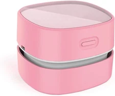 ODISTAR Desktop Vacuum Cleaner,Mini Table dust Sweeper Energy Pink 