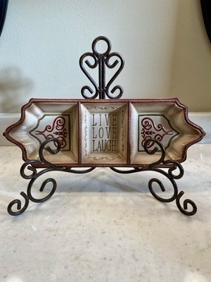 Ceramic Three Section Serving Dish