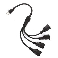3 Prong 1-to-4 Power Cord Splitter, 20 Inch 4 Outlet Extension Cord Splitter,...