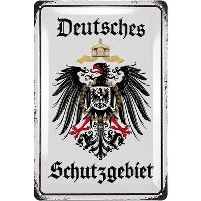 Retro Blechschild Deutsches Schutzgebiet, Metallschild als Deutschland Deko