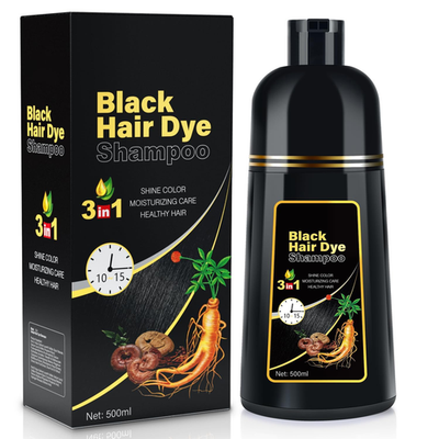 Black Hair Dye Shampoo 3-in-1 | Covers Gray | Herbal | Ammonia