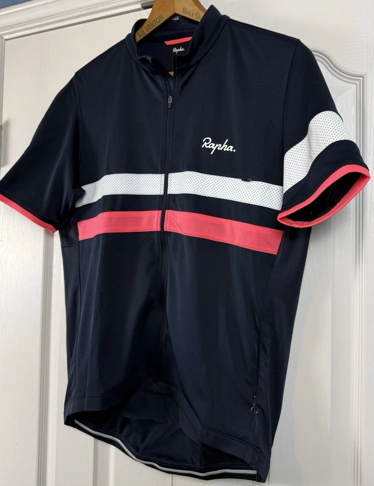 Jersey Rapha Brevet ligero cremallera ciclismo para hombre talla XL azul marino/rosa nuevo sin etiquetas Foto 4 de 4