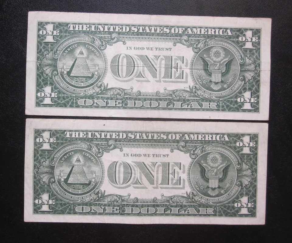 1957 & 1957-B $1 SILVER CERTIFICATES ONE DOLLAR VF BANKNOTES LOT OF 2 NOTES - Image 2 of 2