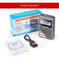 Full Band Radio FM AM SW World Band Mini Radio with LED Display Buckle Support T