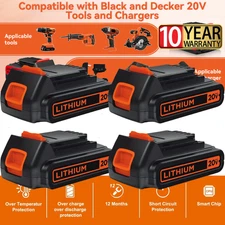 2/4Pack 20V Lithium-ion 1.5Ah Battery for BLACK DECKER 20 Volt LBXR20 LBX20 LB20